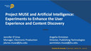 Project MUSE and Artificial Intelligence: Enhancing the user experience and content discovery