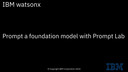 Prompt a foundation model with the Prompt Lab: IBM watsonx